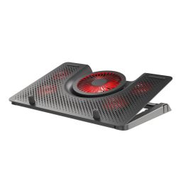 GENESIS Oxid 550 Base Refrigeradora para Portátil 17.3" (43.9 cm) 5 Ventiladores 2800 RPM, Iluminación LED Roja, Negro