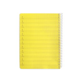 Liderpapel Cuaderno Espiral A5 Pautaguía Tapa Plástico 80 Hojas 90gr Cuadro Pautado 4mm con Margen Color Amarillo