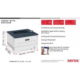 Xerox B310 Impresora Láser Monocromo A4, 40 ppm, LAN/WLAN