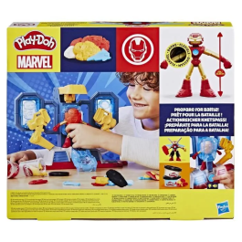 HASBRO Marvel Iron Man Laboratorio de Armaduras Play-Doh Juguete para +4 años con Plastilina y Accesorios