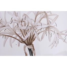 DKD Home Decor Cuadro Flores Blanco Beige Cristal Abedul 2.5 x 70 x 55 cm (4 Unidades)