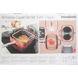 Set de Sartén Multifunción 5 en 1 Copper Coppans InnovaGoods 4 Piezas Set de Sartén Multifunción 5 en 1 Copper Coppans InnovaGoods 4 Piezas