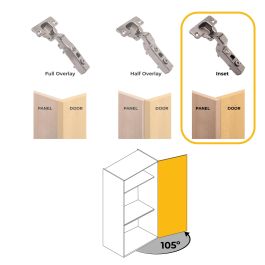 Emuca Lote de 20 bisagras supercodo X91 con cierre suave y suplementos para atornillar, Altura 0, Acero, Titanio