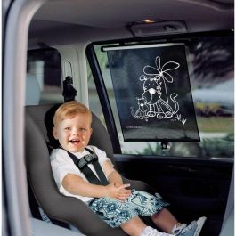Dreambaby DRE9312742402389 Estor Enrollable para Ventana de Coche, Doble Cara Cebra y Tigre, Ajustable, 2 Unidades