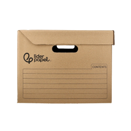 Liderpapel Cajon Contenedor para 3 Cajas de Archivo Definitivo Folio o 3 Archivadores A-Z Manual Carton Reciclado 387x333x260mm