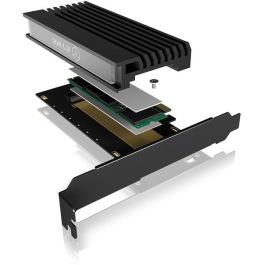 ICY BOX IB-PCI214M2-HSL Tarjeta PCI Express (x4) a 1x M.2 NVMe 2280/2260/2242 con disipador de calor PCIe 4.0 Negro
