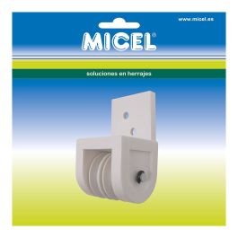 Micel tld19 92579 Polea frontal para pérgola, para dos cuerdas de 8mm, nylon, blanco 43x42x78mm