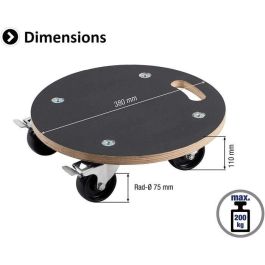 Meister Carro de Transporte Rodante sobre Ruedas, Capacidad 200 kg, Plataforma 380 mm