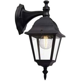 Brilliant Aplique empotrable de exterior Newport E27 1x60W IP23 Negro - Metal y Cristal
