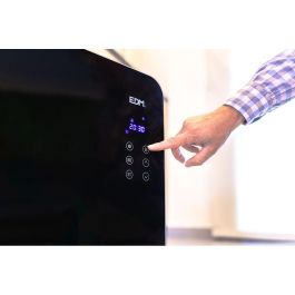 Edm Placa de cristal Convector 1500W con programador y mando a distancia, Negro