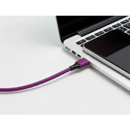Q-connect Cable USB-C a USB-C PVC 1m Morado