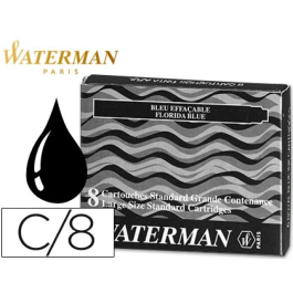 Waterman Caja de 8 Cartuchos Estándar Largos Tinta Estilográfica Negra Precio: 3.78999951. SKU: B15E888NK3