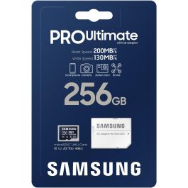 Samsung MB-MY256SA/WW Tarjeta de Memoria microSDXC Pro Ultimate 256GB 200/130MB/s U3 V30 A2 con Adaptador SD 4K UHD