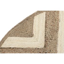 Alfombra DKD Home Decor Scandi Blanco Marrón claro Jute (200 x 200 x 1 cm)