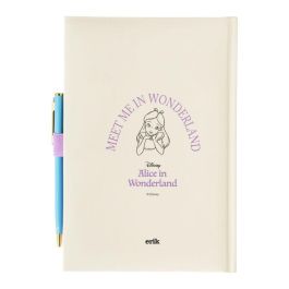 ERIK Cuaderno A5 Premium Disney Alicia en el País de las Maravillas con Bolígrafo, Tapa Dura, 96 Hojas, Bolsillo Interior