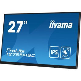 MONITOR IIYAMA 27" IPS BONDED PCAP 10P TOUCH, 1920X1080, FLAT BEZEL FREE GLASS FRONT, HDMI, DISPLAYPORT, 360CD/M², USB HUB 2X 3.2, SPEAKERS, BUILT-IN WEBCAM & MICROPHONE, BOOKSTAND (T2755MSC-B1) MONITOR IIYAMA 27" IPS BONDED PCAP 10P TOUCH, 1920X1080, FLAT BEZEL FREE GLASS FRONT, HDMI, DISPLAYPORT, 360CD/M², USB HUB 2X 3.2, SPEAKERS, BUILT-IN WEBCAM & MICROPHONE, BOOKSTAND (T2755MSC-B1)