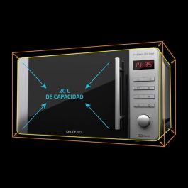 Cecotec ProClean 5110 Inox Microondas con Grill de Encimera 20L 700W/800W, Acero Inox Ready2Clean 3DWave Cecotec ProClean 5110 Inox Microondas con Grill de Encimera 20L 700W/800W, Acero Inox Ready2Clean 3DWave