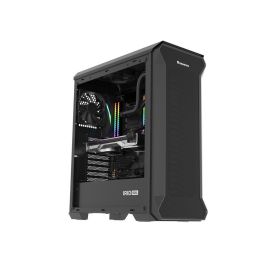 Genesis Irid 505F Caja Gaming Midi Tower ATX/Micro-ATX/Mini-ITX con 5 Ventiladores Preinstalados, Panel Lateral Cristal Templado Negro