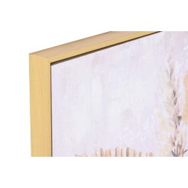 DKD Home Decor Cuadro Scandi Beige con Diseño Florero Lienzo 90x60 cm Hecho a Mano - Pack de 2 Unidades