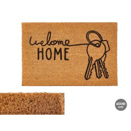 Giftdecor Felpudo Welcome Home 60x40 cm de Fibra de Coco y PVC - Colores Natural y Negro (10 Unidades) Precio: 50.69000002. SKU: B1353XT33S
