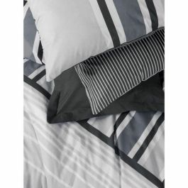 ASI8684283035953 - Juego de Cama 1 Funda Nórdica 220x240 cm y 2 Fundas Almohada 60x60 cm 100% Algodón Antracita
