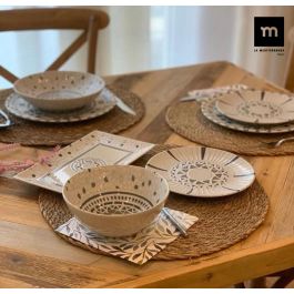 La Mediterranea Plato Llano 26 cm Colección Barroc Monaco Brillo (6 Unidades)