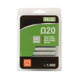 Salki Grapa Omega 20 Metálica 111220 para Grapado y Anillado de Cercas, Galvanizado, Blíster 1000 Unid.