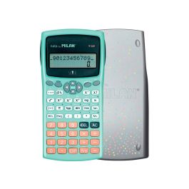 Calculadora Milan Cientifica M240 Silver 2 Lineas 240 Funciones 10+2 Digitos Color Verde Turquesa Con Tapa Color