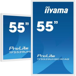 iiyama TF5539UHSC-W1AG Pantalla Táctil Interactiva 55" 4K UHD PCAP IPS 15 Puntos Open Frame Antirreflejos Touch-Through-Glass Blanca Uso 24/7
