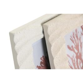 DKD Home Decor Hangzhou design 26b Marco de Fotos 10x15 Mediterráneo Beige Blanco Simil Piedra Cemento (4 Unidades)