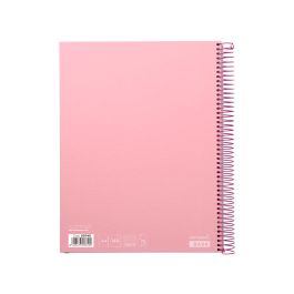 Cuaderno Espiral Liderpapel A4 Micro Jolly Tapa Forrada 140H 75 gr Cuadro 5 mm 5 Bandas 4 Taladros Color Rosa