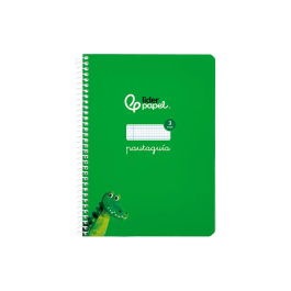 Liderpapel Cuaderno Espiral A5 Pautaguía Tapa Blanda 40 Hojas 75gr Cuadro Pautado 3mm Color Verde