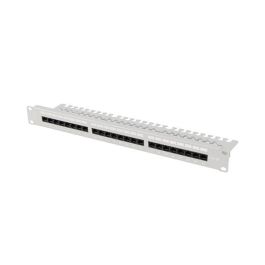 Lanberg PPUA-1124-S Panel de Parcheo de Red Ethernet Cat6a para Rack 1U - Color Gris, Acero