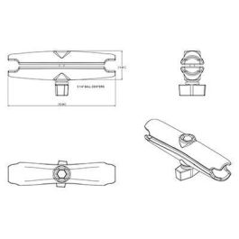 RAM Mounts RAM-B-201U-C Brazo Doble Socket Largo, para Soportes de Bola de 1 Pulgada (Tamaño B), Ajustable