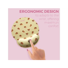 Mr Wonderful Alfombrilla de Ratón Ergonómica con Reposamuñecas de Gel Dog, Tamaño 25 x 23 cm