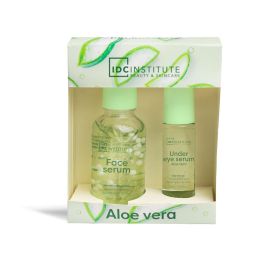 IDC INSTITUTE Estuche Viaje Aloe Vera Sérum Perlas 30ml + Sérum Contorno Ojos 10ml - Hidratación y Revitalización Piel
