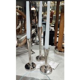 Candelabro Moderno DKD Home Decor Plateado 7.5 x 25 x 7.5 cm Set de 3 Candelabro Moderno DKD Home Decor Plateado 7.5 x 25 x 7.5 cm Set de 3