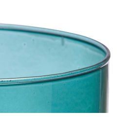 Giftdecor Jarron Cristal Cilindro Turquesa 15 cm Diámetro x 60 cm Alto