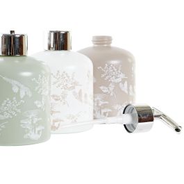 DKD Home Decor Dosificador de Cristal y ABS Marron Verde Blanco 8 x 14 x 8 cm 350ml