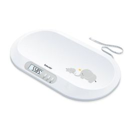 Beurer BY-90 Báscula para Bebés con Bluetooth, Pantalla LCD 2.3 cm, Auto Tara, Peso Máximo 20 kg