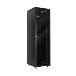 MicroConnect Armario rack de 19" 42HU, Ancho 600mm, Fondo 600mm, Negro - Chapa de acero con puerta de cristal templado