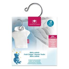 Cristalinas Ambientador Armario Aroma Colonia Bebé, 0% Bebé, con Percha para Neutralizar Olores hasta 12 Semanas - 1 Unidad