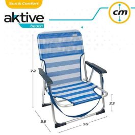 Silla playa aluminio plegalbe fija rayas mar 44x35x72 cm Silla playa aluminio plegalbe fija rayas mar 44x35x72 cm