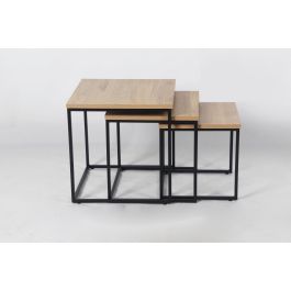 DKD Home Decor Mesita Auxiliar Urban Natural Negro Metal y MDF Set de 3 Piezas 45 x 45 x 45 cm Precio: 75.58999954. SKU: B1CRZQ6Y2K