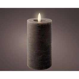 Lumineo Vela LED de Cera Gris Rústica con Efecto Llama, Luz Fija Blanca Cálida, Temporizador 6h, Ø7x15cm, Interior Precio: 5.68999959. SKU: B174GTK87S