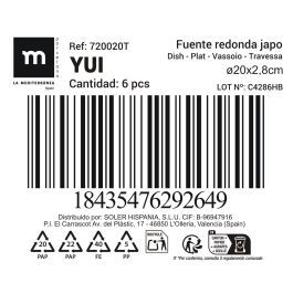 La Mediterranea Fuente Redonda Japo Ø20 cm Reac. "Yui" (18 Unidades)