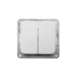 Edm Term Doble interruptor empotrar blanco 70x30x70mm termoplástico