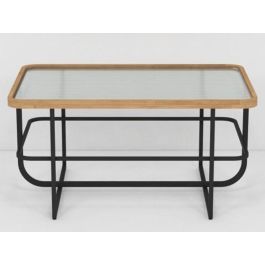 DKD Home Decor Mesa Centro Scandi Desmontable de Metal y Cristal Negro Natural 90x60x46 cm Precio: 90.16194. SKU: S3033834