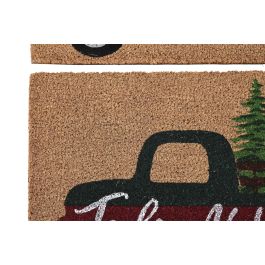 DKD Home Decor Felpudo Navidad Tradicional Rojo Verde Fibra Coco PVC 40 x 60 cm (2 Unidades)