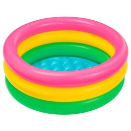 Intex Piscina Hinchable 3 Aros Colores con Suelo Hinchable Capacidad 28 Litros para Niños de 1 a 3 Años 61x22 cm Modelos Surtidos